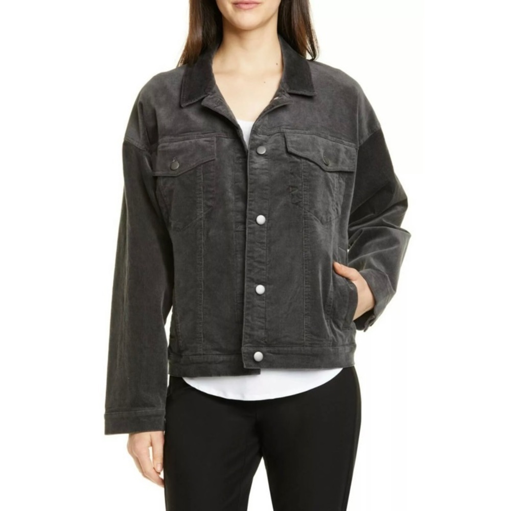 NWT EILEEN FISHER Classic Corduroy Collar Jacket